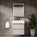 GSI Kube Bevel Slimline Double Drawer Vanity Unit With Ceramic Basin - Matt Grey 600mm x 470mm