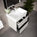 GSI Kube Bevel Slimline Double Drawer Vanity Unit With Ceramic Basin - Matt Grey 600mm x 470mm