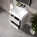 GSI Kube Bevel Slimline Double Drawer Vanity Unit With Ceramic Basin - Matt Grey 600mm x 470mm