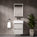 GSI Kube Bevel Slimline Double Drawer Vanity Unit With Ceramic Basin - Matt Grey 500mm x 370mm