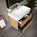 GSI Kube Bevel Slimline Double Drawer Vanity Unit With Ceramic Basin - Oak (Pacific Walnut) 800mm x 470mm