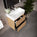 GSI Kube Bevel Slimline Double Drawer Vanity Unit With Ceramic Basin - Oak (Pacific Walnut) 600mm x 370mm