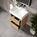 GSI Kube Bevel Slimline Double Drawer Vanity Unit With Ceramic Basin - Oak (Pacific Walnut) 600mm x 470mm