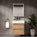 GSI Kube Bevel Slimline Double Drawer Vanity Unit With Ceramic Basin - Oak (Pacific Walnut) 600mm x 470mm