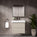 GSI Nubes Ribbed Double Drawer Vanity Unit With Ceramic Basin - Cashmere (Oatmeal) 700mm x 400mm