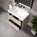 GSI Nubes Bevel Double Drawer Vanity Unit With Ceramic Basin - Matt Pebble 800mm x 500mm