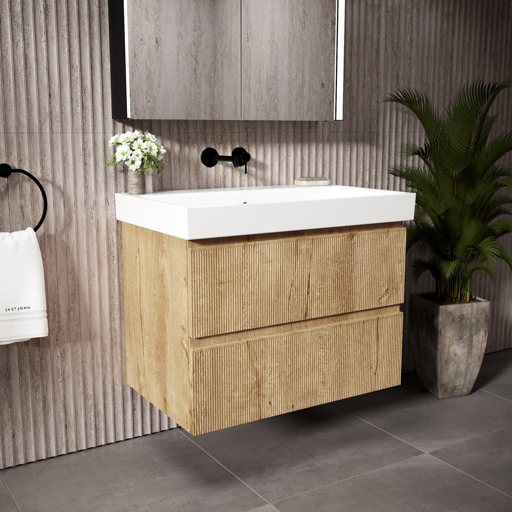 Oak Double Drawer GSI Vanity Unit & Basin | 800mm | 34 St John