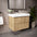GSI Nubes Ribbed Double Drawer Vanity Unit With Ceramic Basin - Oak 800mm x 500mm