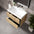 GSI Nubes Ribbed Double Drawer Vanity Unit With Ceramic Basin - Oak 800mm x 500mm