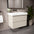 GSI Nubes Ribbed Double Drawer Vanity Unit With Ceramic Basin - Cashmere 800mm x 500mm