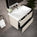 GSI Nubes Ribbed Double Drawer Vanity Unit With Ceramic Basin - Cashmere (Oatmeal) 800mm x 500mm