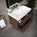 GSI Nubes Ribbed Double Drawer Vanity Unit With Ceramic Basin - Walnut 800mm x 500mm