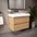 GSI Nubes Bevel Double Drawer Vanity Unit With Ceramic Basin - Oak 800mm x 500mm