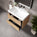 GSI Nubes Bevel Double Drawer Vanity Unit With Ceramic Basin - Oak (Pacific Walnut) 800mm x 500mm