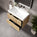GSI Nubes Ribbed Double Drawer Vanity Unit With Ceramic Basin - Oak 800mm x 500mm