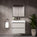 GSI Nubes Bevel Slimline Double Drawer Vanity Unit With Ceramic Basin - Matt Grey 700mm x 400mm