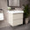 GSI Nubes Ribbed Double Drawer Vanity Unit With Ceramic Basin - Cashmere 600mm x 500mm