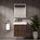 GSI Nubes Ribbed Double Drawer Vanity Unit With Ceramic Basin - Walnut 600mm x 500mm