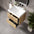 GSI Nubes Ribbed Double Drawer Vanity Unit With Ceramic Basin - Oak 600mm x 500mm