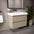 GSI Nubes Bevel Double Drawer Vanity Unit With Ceramic Basin - Matt Pebble 800mm x 500mm