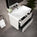 GSI Nubes Bevel Double Drawer Vanity Unit With Ceramic Basin - Matt Grey 800mm x 500mm