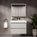 GSI Nubes Bevel Double Drawer Vanity Unit With Ceramic Basin - Matt Grey 800mm x 500mm