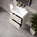 GSI Nubes Ribbed Double Drawer Vanity Unit With Ceramic Basin - Cashmere 600mm x 400mm