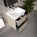 GSI Nubes Bevel Slimline Double Drawer Vanity Unit With Ceramic Basin - Matt Pebble 500mm x 400mm