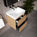 GSI Nubes Bevel Slimline Double Drawer Vanity Unit With Ceramic Basin - Oak (Pacific Walnut) 500mm x 400mm