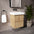 GSI Nubes Ribbed Double Drawer Vanity Unit With Ceramic Basin - Oak 500mm x 400mm