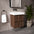 GSI Nubes Ribbed Double Drawer Vanity Unit With Ceramic Basin - Walnut 500mm x 400mm