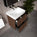 GSI Nubes Ribbed Double Drawer Vanity Unit With Ceramic Basin - Walnut 500mm x 400mm