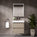 GSI Nubes Bevel Slimline Double Drawer Vanity Unit With Ceramic Basin - Matt Pebble 600mm x 400mm