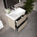 GSI Nubes Bevel Slimline Double Drawer Vanity Unit With Ceramic Basin - Matt Pebble 600mm x 400mm