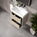 GSI Nubes Bevel Slimline Double Drawer Vanity Unit With Ceramic Basin - Matt Pebble 600mm x 400mm