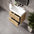 GSI Nubes Ribbed Double Drawer Vanity Unit With Ceramic Basin - Oak 600mm x 400mm