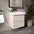 GSI Nubes Ribbed Double Drawer Vanity Unit With Ceramic Basin - Cashmere 600mm x 400mm