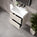 GSI Nubes Ribbed Double Drawer Vanity Unit With Ceramic Basin - Cashmere (Oatmeal) 600mm x 400mm