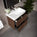 GSI Nubes Ribbed Double Drawer Vanity Unit With Ceramic Basin - Walnut 600mm x 400mm