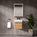 GSI Nubes Bevel Single Reversible Door Vanity Unit With Ceramic Basin - Oak (Pacific Walnut) 400mm x 320mm
