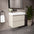 GSI Nubes Ribbed Double Drawer Vanity Unit With Ceramic Basin - Cashmere 700mm x 400mm
