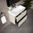 GSI Nubes Ribbed Double Drawer Vanity Unit With Ceramic Basin - Cashmere (Oatmeal) 700mm x 400mm