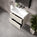 GSI Nubes Ribbed Double Drawer Vanity Unit With Ceramic Basin - Cashmere (Oatmeal) 700mm x 400mm