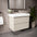 GSI Nubes Ribbed Double Drawer Vanity Unit With Ceramic Basin - Cashmere 800mm x 500mm