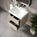 GSI Nubes Bevel Double Drawer Vanity Unit With Ceramic Basin - Matt Pebble 600mm x 500mm