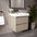 GSI Nubes Bevel Double Drawer Vanity Unit With Ceramic Basin - Matt Pebble 600mm x 500mm