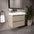 GSI Nubes Bevel Slimline Double Drawer Vanity Unit With Ceramic Basin - Matt Pebble 700mm x 400mm