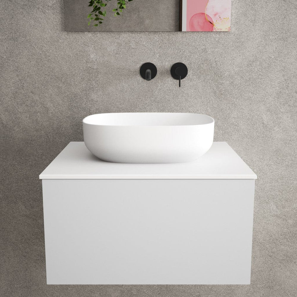 Arezzo Solid Surface Countertop Oval Basin 420mm