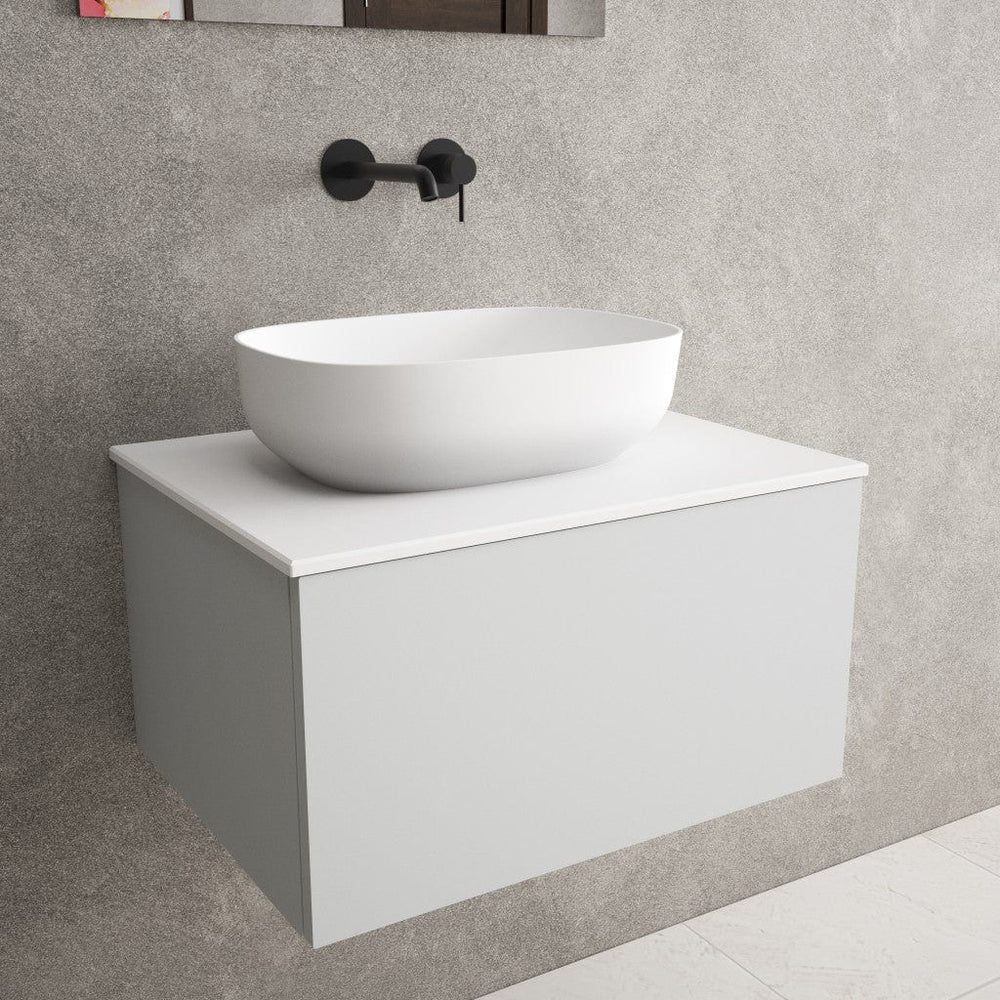 Arezzo Solid Surface Countertop Oval Basin 420mm
