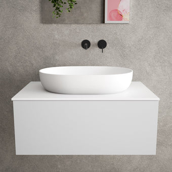 Asti Solid Surface Countertop Oval Basin 580mm